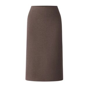 OGL FuzzLuxe Slimming A-line Pull-on Midi Skirt Chocolate Brown Size Large New